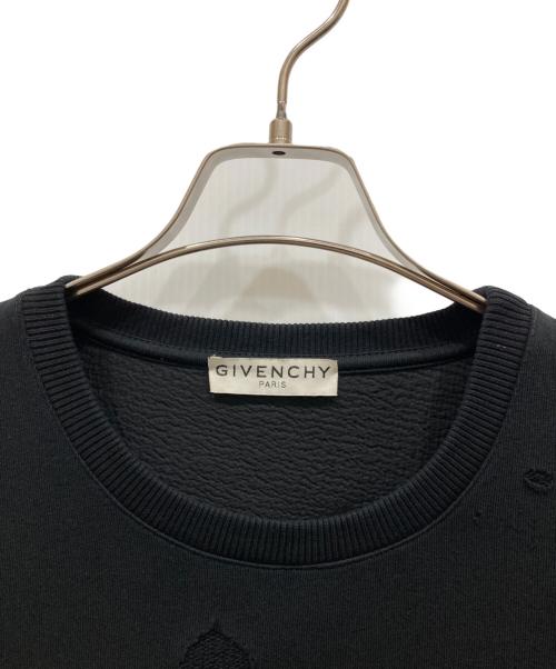 GIVENCHY（ジバンシィ）GIVENCHY (ジバンシィ) Destroyed Crewneck Sweatshirts ブラック サイズ:SIZE Mの古着・服飾アイテム