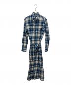 POLO RALPH LAURENポロ・ラルフローレン）の古着「plaid cotton shirtdress」｜ブルー×ホワイト