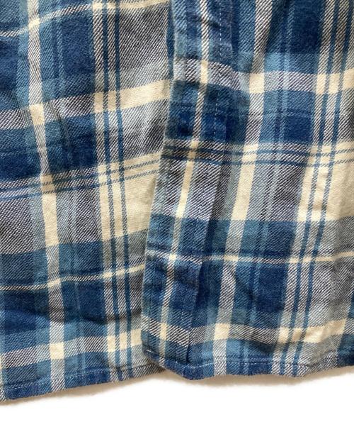 POLO RALPH LAUREN（ポロ・ラルフローレン）POLO RALPH LAUREN (ポロ・ラルフローレン) plaid cotton shirtdress ブルー×ホワイト サイズ:SIZE 8の古着・服飾アイテム