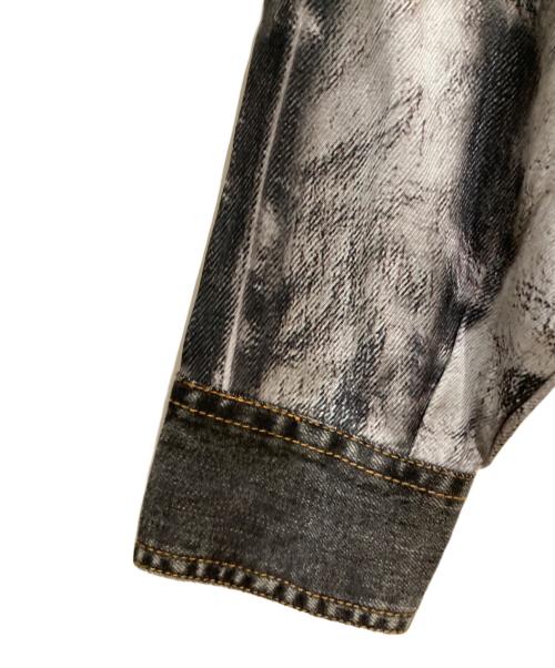 DIESEL（ディーゼル）DIESEL (ディーゼル) トロンプルイユ デニム転写プリントシャツ グレー サイズ:38の古着・服飾アイテム