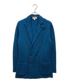 LARDINI（ラルディーニ）の古着「ウールミラノリブニットジャケット」｜ブルー