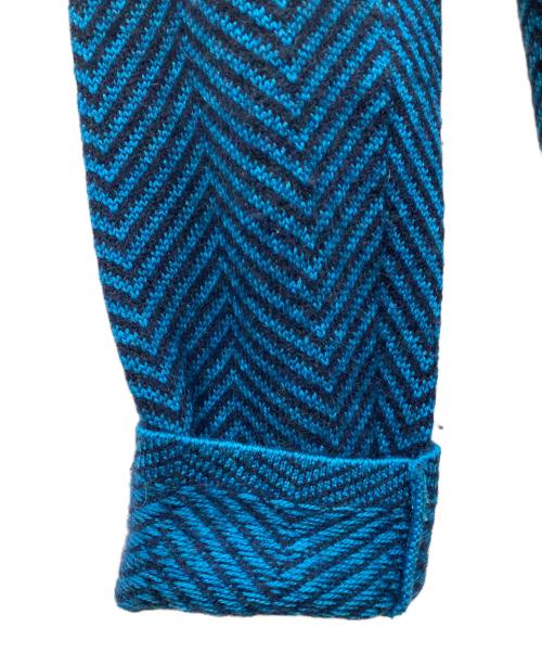 LARDINI（ラルディーニ）LARDINI (ラルディーニ) ウールミラノリブニットジャケット ブルー サイズ:SIZE Mの古着・服飾アイテム