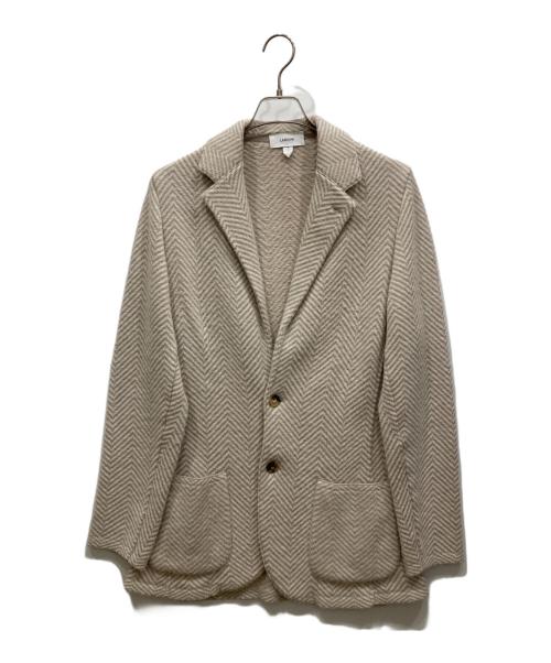 LARDINI（ラルディーニ）LARDINI (ラルディーニ) ウールクロスニットジャケット ベージュ サイズ:Sの古着・服飾アイテム