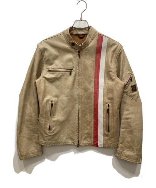 BELSTAFF（ベルスタッフ）BELSTAFF (ベルスタッフ) シングルレザージャケット ベージュ サイズ:SIZE Sの古着・服飾アイテム