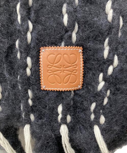 LOEWE（ロエベ）LOEWE (ロエベ) モヘア混アナグラムマフラー ブラックの古着・服飾アイテム