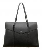 PELLE MORBIDA Hawserペッレモルビダホーサー）の古着「フラップトートバッグ」｜ブラック