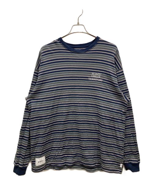 WTAPS（ダブルタップス）WTAPS (ダブルタップス) ボーダーロングTシャツ　BDY 01/LS/COTTON.TEXTILE.WUT グレー サイズ:SIZE 3の古着・服飾アイテム