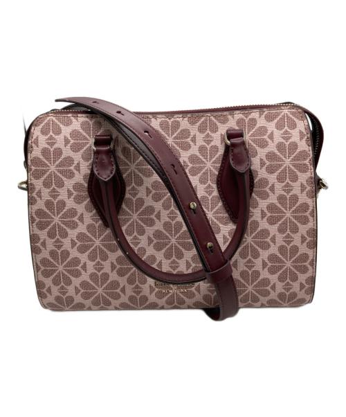 Kate Spade（ケイトスペード）Kate Spade (ケイトスペード) フラワー コーテッド キャンバス ミディアム サッチェル ピンクの古着・服飾アイテム
