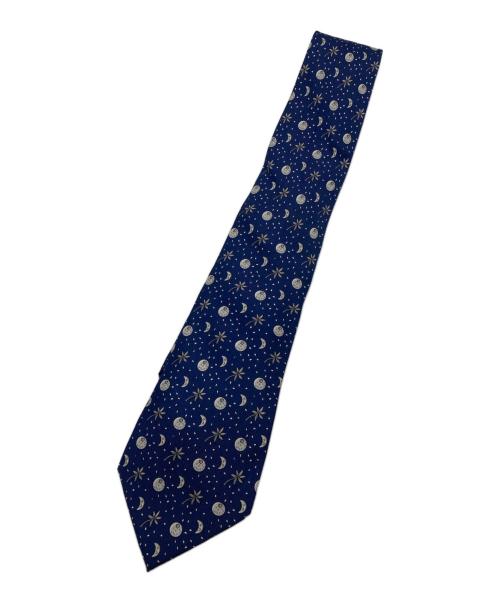 HERMES（エルメス）HERMES (エルメス) シルク総柄ネクタイ ネイビー サイズ:-の古着・服飾アイテム