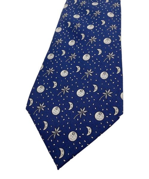 HERMES（エルメス）HERMES (エルメス) シルク総柄ネクタイ ネイビー サイズ:-の古着・服飾アイテム