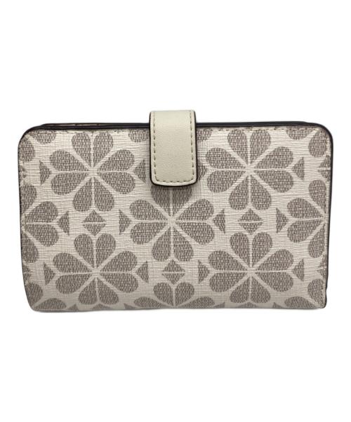 Kate Spade（ケイトスペード）Kate Spade (ケイトスペード) フラワー コーテッド キャンバス コンパクト ウォレット ベージュの古着・服飾アイテム
