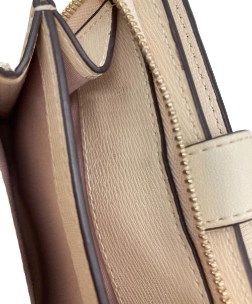 Kate Spade（ケイトスペード）Kate Spade (ケイトスペード) フラワー コーテッド キャンバス コンパクト ウォレット ベージュの古着・服飾アイテム