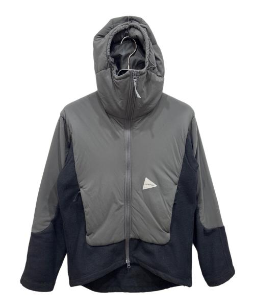 and wander（アンドワンダー）and wander (アンドワンダー) twill fleece jacket グレー×ブラック サイズ:SIZE 3の古着・服飾アイテム