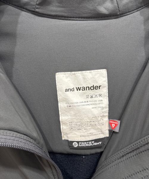 and wander（アンドワンダー）and wander (アンドワンダー) twill fleece jacket グレー×ブラック サイズ:SIZE 3の古着・服飾アイテム
