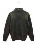 Barbourバブアー）の古着「ハーフジップエルボーパッチニット」｜オリーブ