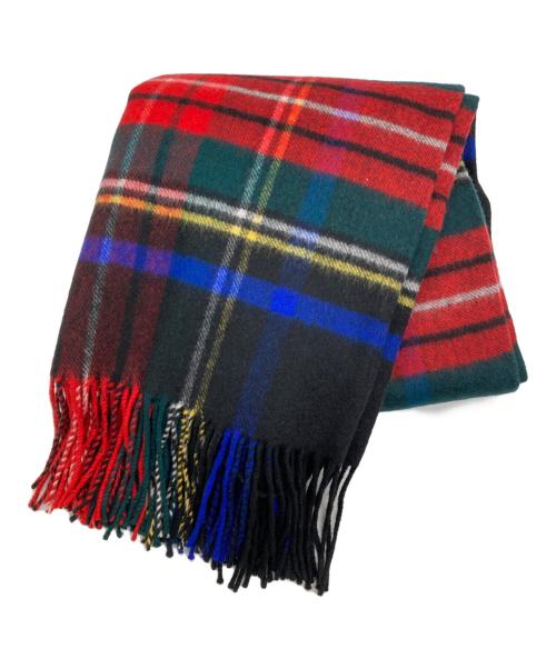 JOHNSTONS OF ELGIN（ジョンストンズオブエルガン）JOHNSTONS OF ELGIN (ジョンストンズオブエルガン) カシミヤマフラー ネイビー×レッドの古着・服飾アイテム