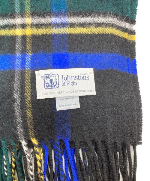 JOHNSTONS OF ELGIN（ジョンストンズオブエルガン）JOHNSTONS OF ELGIN (ジョンストンズオブエルガン) カシミヤマフラー ネイビー×レッドの古着・服飾アイテム