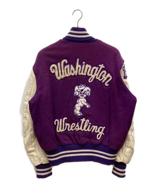 DeLong（デロング）DeLong (デロング) スタジャン パープル×ホワイト サイズ:SIZE 44の古着・服飾アイテム