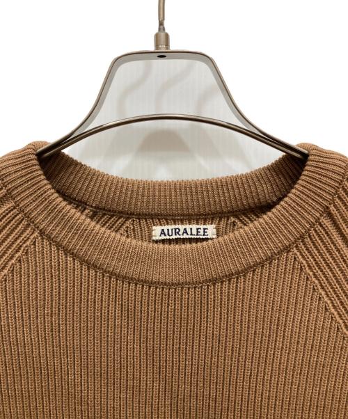 AURALEE（オーラリー）AURALEE (オーラリー) SUPER FINE WOOL RIB KNIT RAGLAN PULLOVER ブラウン サイズ:SIZE 1の古着・服飾アイテム
