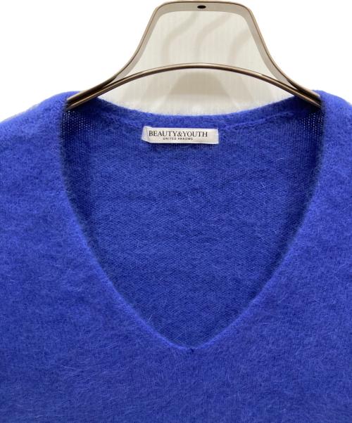 BEAUTY&YOUTH（ビューティーアンドユース）BEAUTY&YOUTH (ビューティーアンドユース) フォックスカシミヤブレンド Vネックニットプルオーバー ブルー サイズ:無しの古着・服飾アイテム