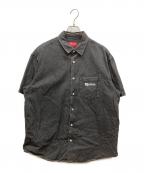 SUPREMEシュプリーム）の古着「刺繍ブラックデニムシャツ」｜ブラック