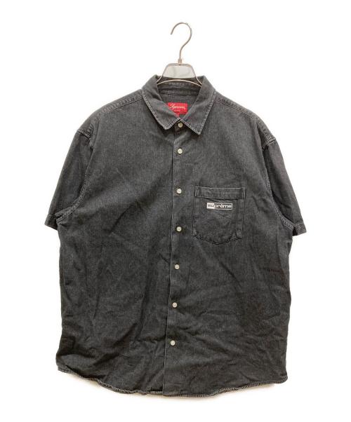 SUPREME（シュプリーム）Supreme (シュプリーム) 刺繍ブラックデニムシャツ ブラック サイズ:SIZE Lの古着・服飾アイテム