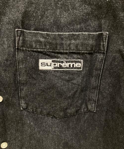 SUPREME（シュプリーム）Supreme (シュプリーム) 刺繍ブラックデニムシャツ ブラック サイズ:SIZE Lの古着・服飾アイテム