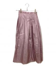 SHE TOKYO（シートーキョー）の古着「タックシルクスカート」｜ピンク