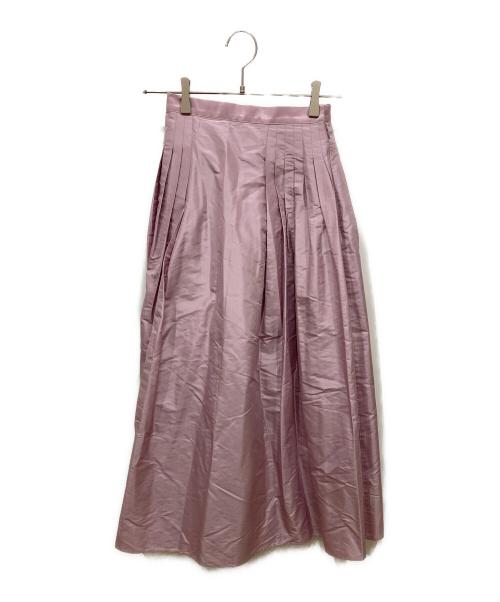 SHE TOKYO（シートーキョー）SHE TOKYO (シートーキョー) タックシルクスカート ピンク サイズ:SIZE 34の古着・服飾アイテム