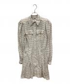 ELISABETTA FRANCHIエリザベッタフランキ）の古着「総柄ミニシャツワンピース」｜アイボリー