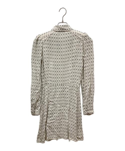 ELISABETTA FRANCHI（エリザベッタフランキ）ELISABETTA FRANCHI (エリザベッタフランキ) 総柄ミニシャツワンピース アイボリー サイズ:SIZE 38 未使用品の古着・服飾アイテム