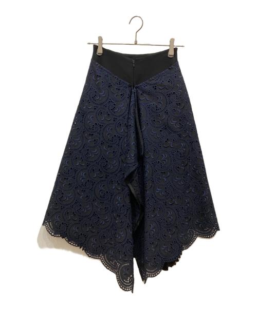 SHE TOKYO（シートーキョー）SHE Tokyo (シートーキョー) レース刺繍フレアスカート ネイビー×ブラック サイズ:SIZE 34の古着・服飾アイテム