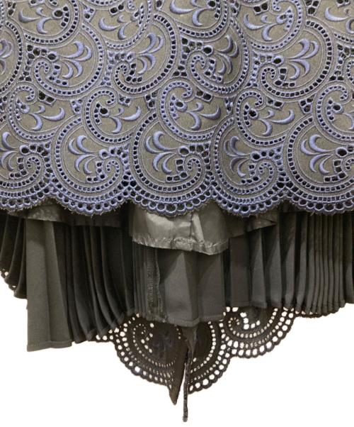 SHE TOKYO（シートーキョー）SHE Tokyo (シートーキョー) レース刺繍フレアスカート ネイビー×ブラック サイズ:SIZE 34の古着・服飾アイテム