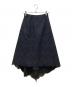 SHE Tokyo（シートーキョー）の古着「レース刺繍フレアスカート」｜ネイビー×ブラック