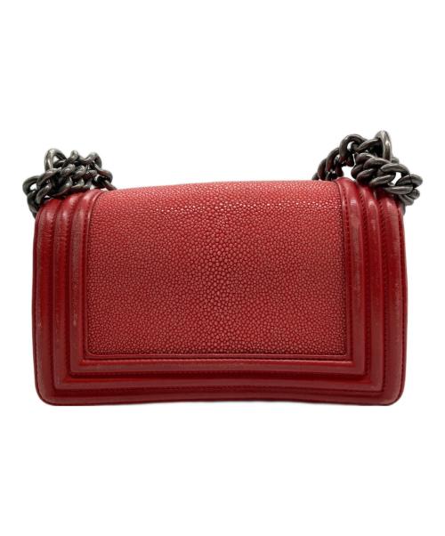 CHANEL（シャネル）CHANEL (シャネル) チェーンショルダーバッグ　ボーイシャネル レッドの古着・服飾アイテム