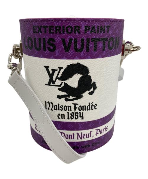 LOUIS VUITTON（ルイ ヴィトン）LOUIS VUITTON (ルイ ヴィトン) ペイントカンバッグ ホワイト×パープルの古着・服飾アイテム