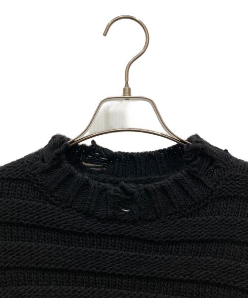MM6 Maison Margiela（エムエムシックスメゾンマルジェラ）MM6 Maison Margiela (エムエムシックスメゾンマルジェラ) ダメージクロップドニット ブラック サイズ:SIZE XXSの古着・服飾アイテム