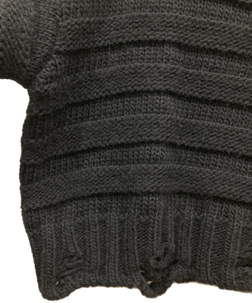 MM6 Maison Margiela（エムエムシックスメゾンマルジェラ）MM6 Maison Margiela (エムエムシックスメゾンマルジェラ) ダメージクロップドニット ブラック サイズ:SIZE XXSの古着・服飾アイテム