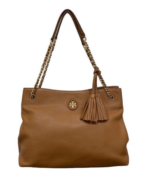 TORY BURCH（トリーバーチ）TORY BURCH (トリーバーチ) チェーンレザートートバッグ ブラウンの古着・服飾アイテム