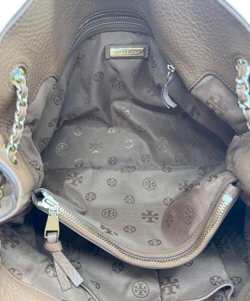 TORY BURCH（トリーバーチ）TORY BURCH (トリーバーチ) チェーンレザートートバッグ ブラウンの古着・服飾アイテム