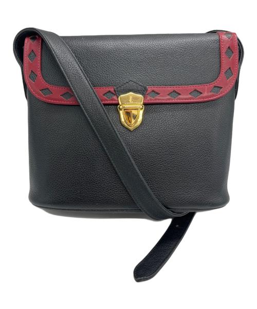 Yves Saint Laurent（イヴサンローラン）Yves Saint Laurent (イヴサンローラン) ダイヤカットショルダーバッグ ブラックの古着・服飾アイテム