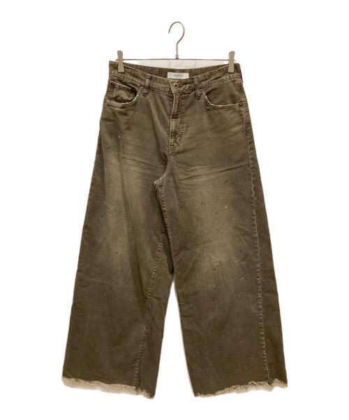JOHNBULL（ジョンブル）Johnbull (ジョンブル) コーデュロイワイドパンツ ダメージパンツ カーキ サイズ:SIZE Mの古着・服飾アイテム