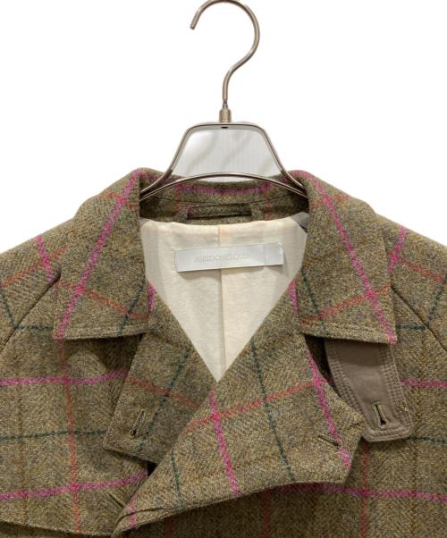 ASEEDONCLOUD（アシードンクラウド）ASEEDONCLOUD (アシードンクラウド) ウールチェックガウンコート ブラウン サイズ:-の古着・服飾アイテム