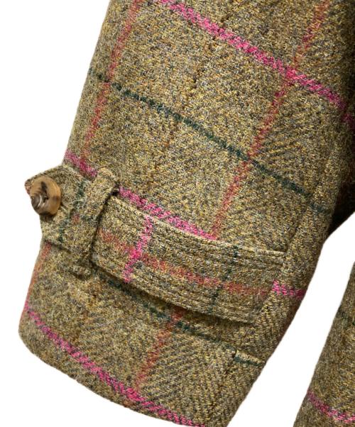 ASEEDONCLOUD（アシードンクラウド）ASEEDONCLOUD (アシードンクラウド) ウールチェックガウンコート ブラウン サイズ:-の古着・服飾アイテム