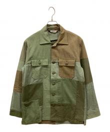 H.R.REMAKE（エイチ.アール.リメイク）の古着「パッチワークカバーオール」｜オリーブ