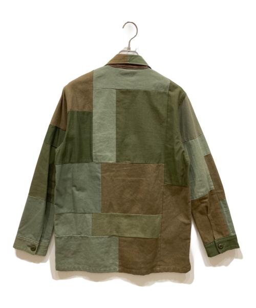 H.R.REMAKE（エイチ.アール.リメイク）H.R.REMAKE (エイチ.アール.リメイク) パッチワークカバーオール オリーブ サイズ:2の古着・服飾アイテム