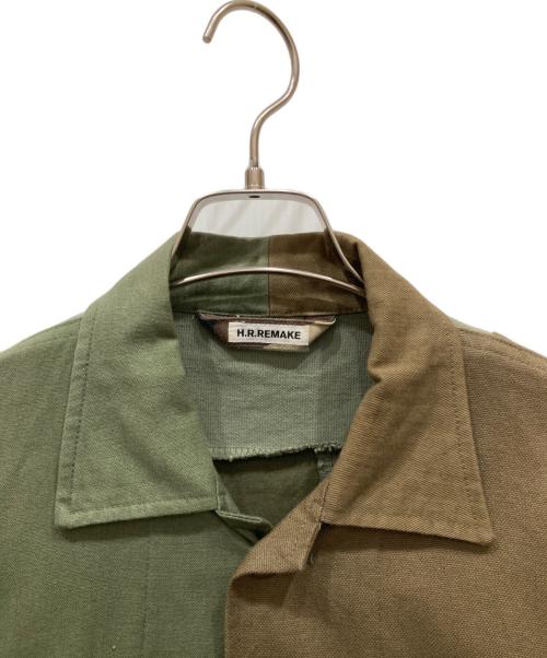 H.R.REMAKE（エイチ.アール.リメイク）H.R.REMAKE (エイチ.アール.リメイク) パッチワークカバーオール オリーブ サイズ:2の古着・服飾アイテム