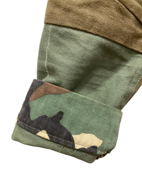 H.R.REMAKE（エイチ.アール.リメイク）H.R.REMAKE (エイチ.アール.リメイク) パッチワークカバーオール オリーブ サイズ:2の古着・服飾アイテム