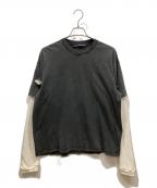 Stockholm Surfboard Clubストックホルム サーフボード クラブ）の古着「レイヤード ボックス ロングスリーブティー」｜ブラック