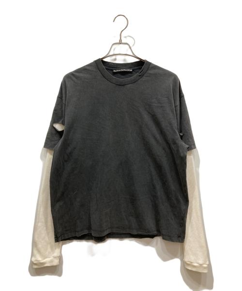 Stockholm Surfboard Club（ストックホルム サーフボード クラブ）Stockholm Surfboard Club (ストックホルム サーフボード クラブ) レイヤード ボックス ロングスリーブティー ブラック サイズ:Ⅿの古着・服飾アイテム